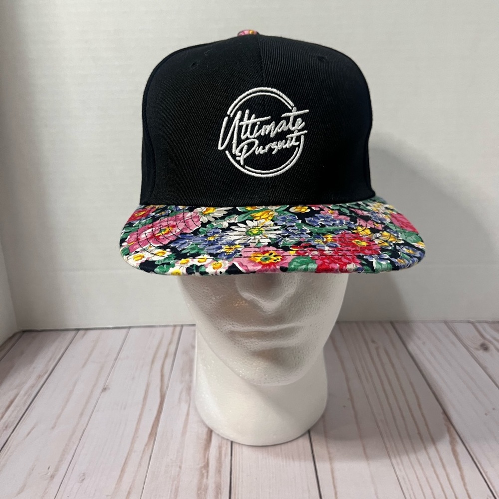 Unbranded Floral Brim SnapBack Ultimate Pursuit Logo Hat